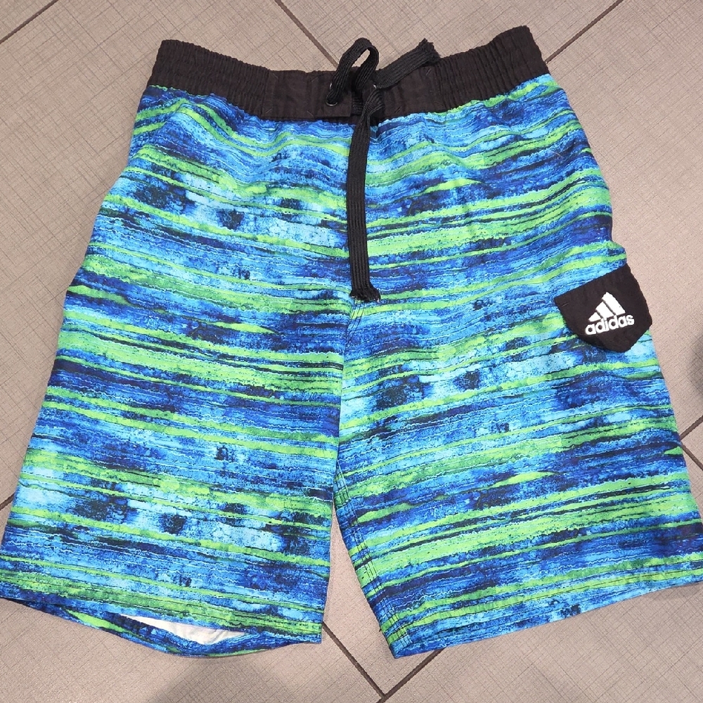 Adidas Blue and Green Dynamic Swim Shorts